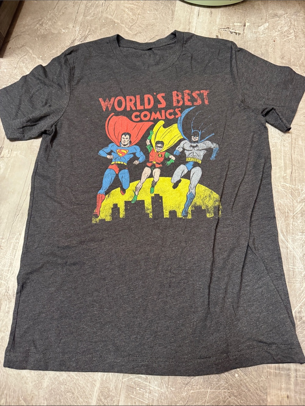 World's Best Comics Graphic Tee - Dark Heather Gray Size Medium